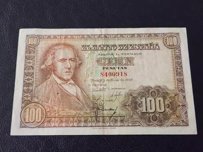 3月28号晚上8点 外国纸币自动截拍第47场 - 西班牙100原票美品