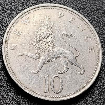 泉币菌-第217场-拍品多 请提前出价 - 英国大镍币 英国1970年 10便士铜镍币 28.5mm 伊丽莎白二世女王 皇冠狮子