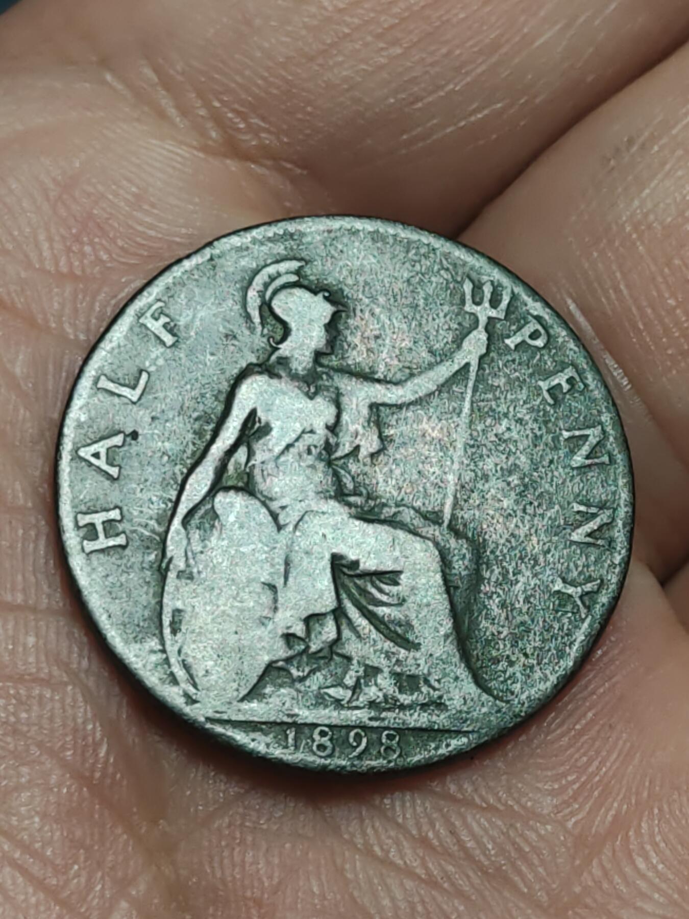 2026年第三十八场(总第二百零七场）外国好品散币场(免佣金) 英国🇬🇧1898年半便士(维多利亚女王老年披纱)