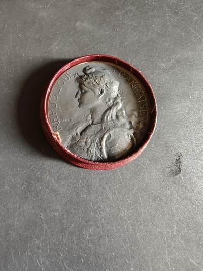 老王徽章第190期 - 法国巴黎信鸽之友协会镀银大铜章     原盒    玛丽安娜   大师J·德尔佩奇作品     直径41mm     重量29g