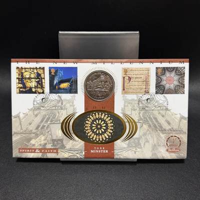 ＜星葵🌻钱币社＞第72期·东奔西走的硬币·3月31日发货 - 〈邮币封〉马恩岛1997年千禧年·基督诞生1克朗纪念币