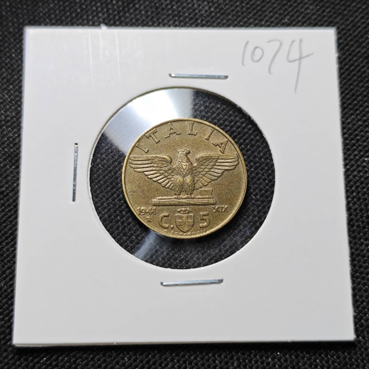 KK钱币收藏小铺  第410期 2月预留时间 周末发货  意大利5分