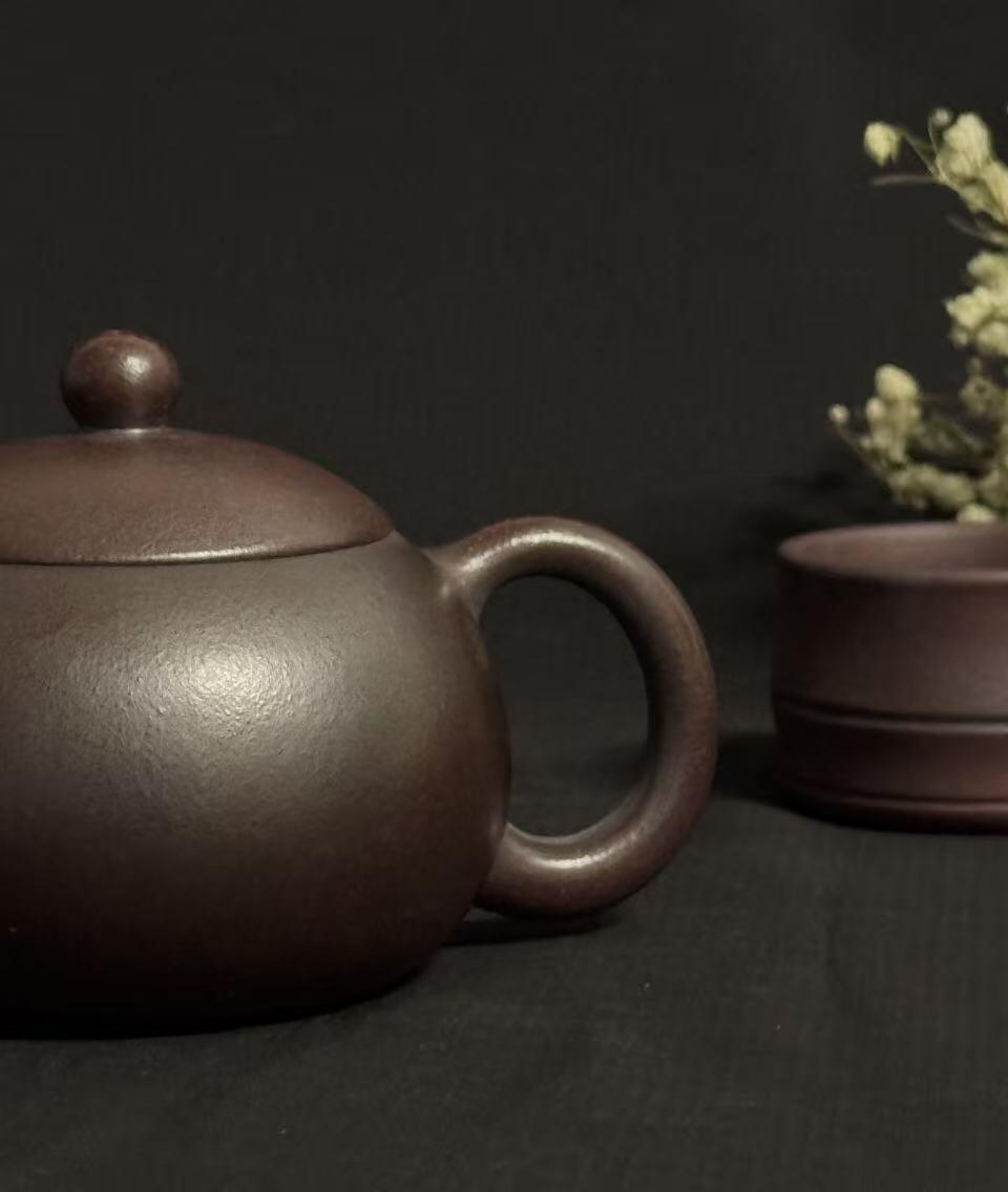 零元拍：原矿紫砂紫罗兰西施+竹节主人杯（250CC左右）