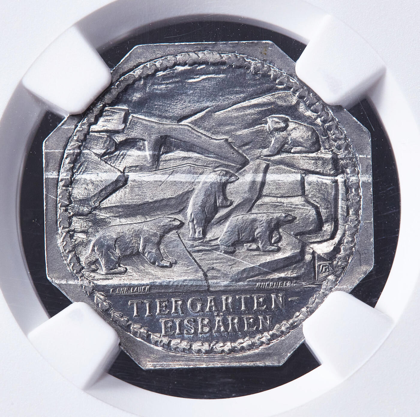 【俄甄集藏】2026年(050)04-01星期三 晚 19:30 全场包邮 德国1920年紧急时期纽伦堡-菲尔特20芬尼动物园北极熊代用铝币，NGC MS66，顶级品相，保存难得