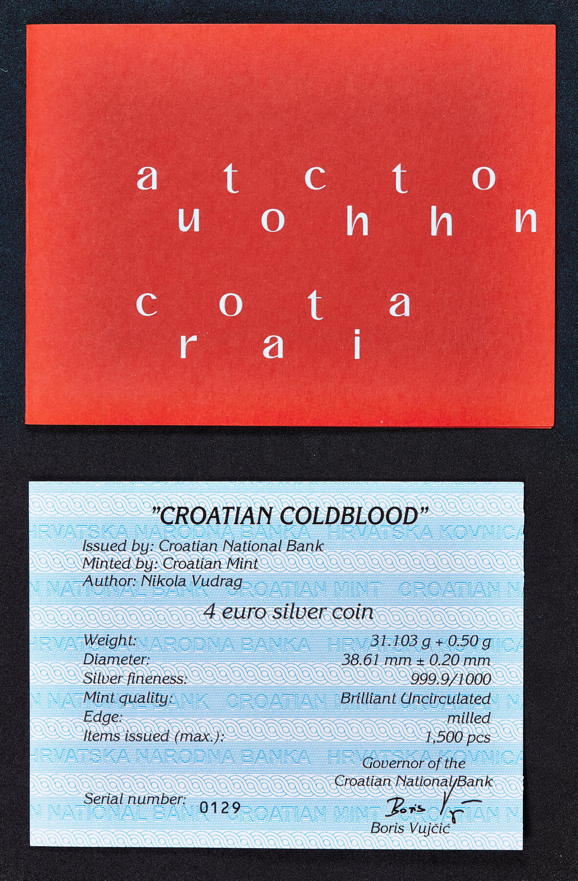 【俄甄集藏】2026年(050)04-01星期三 晚 19:30 全场包邮 克罗地亚2025年本土物种系列-寒地马4欧元精制大银币，原盒证，重31.103克，999银，发行量1500枚，少见