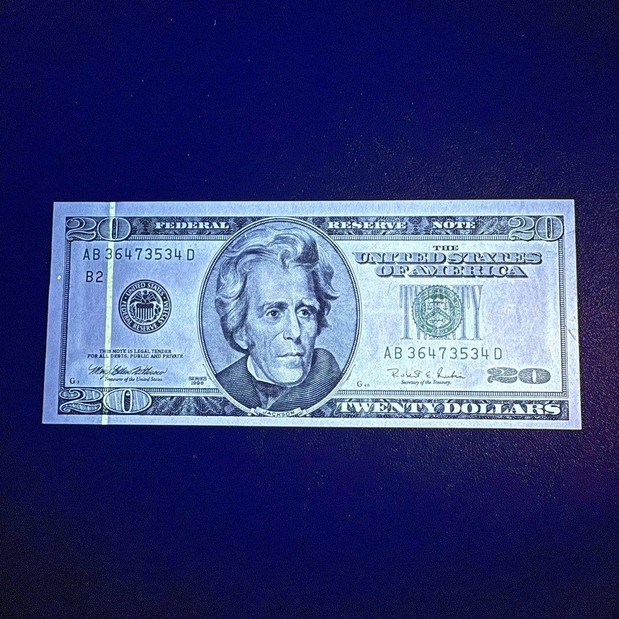 第16期 美国1996年 20元 全新unc