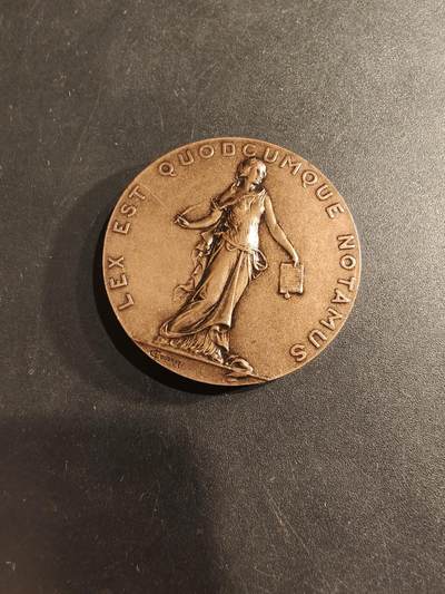 老王徽章第190期 - 法国图卢兹公证人协会大铜章     直径33mm    重量18.9g