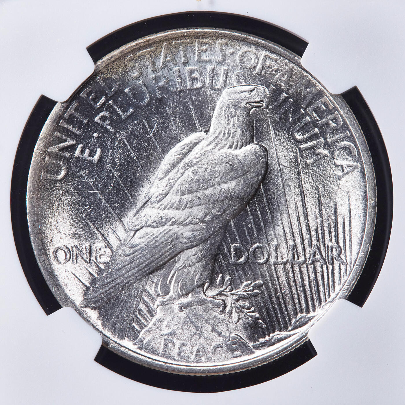 【俄甄集藏】2026年(050)04-01星期三 晚 19:30 全场包邮 美国1922年和平1美元大银币，NGC MS62，转光品相