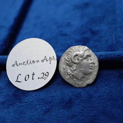 琋语集藏2026年04月欧洲古典打制币拍卖 - 古希腊色雷斯王国-亚历山大大帝公羊角1德银币