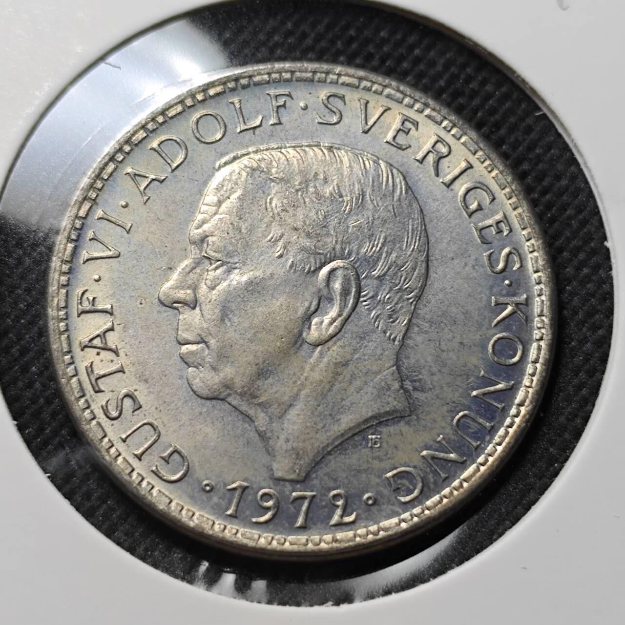 KK钱币收藏小铺  第410期 2月预留时间 周末发货  1972瑞典5克朗