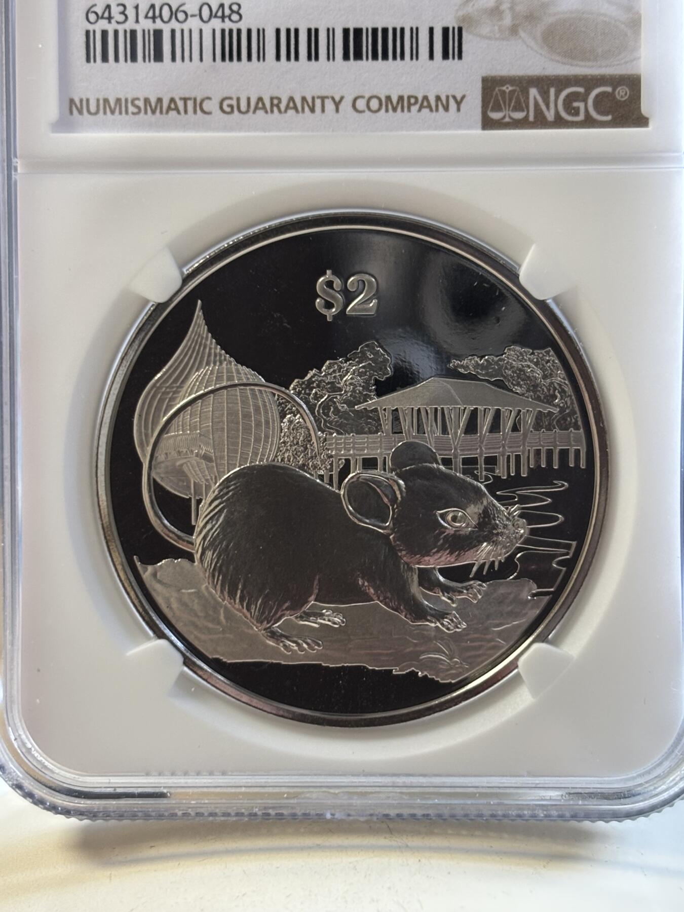 第194期拍卖 新加坡2020年十二生肖鼠年铜镍纪念币NGC-PF68带盒证书