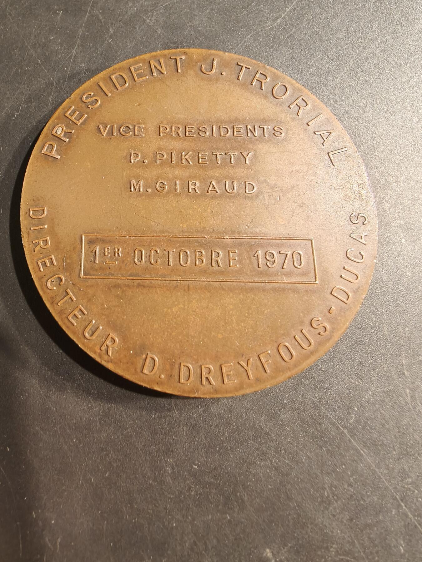 老王徽章第190期 法国1970年勒阿弗尔港口扩建工程启动大铜章    直径68mm    重量161.9g