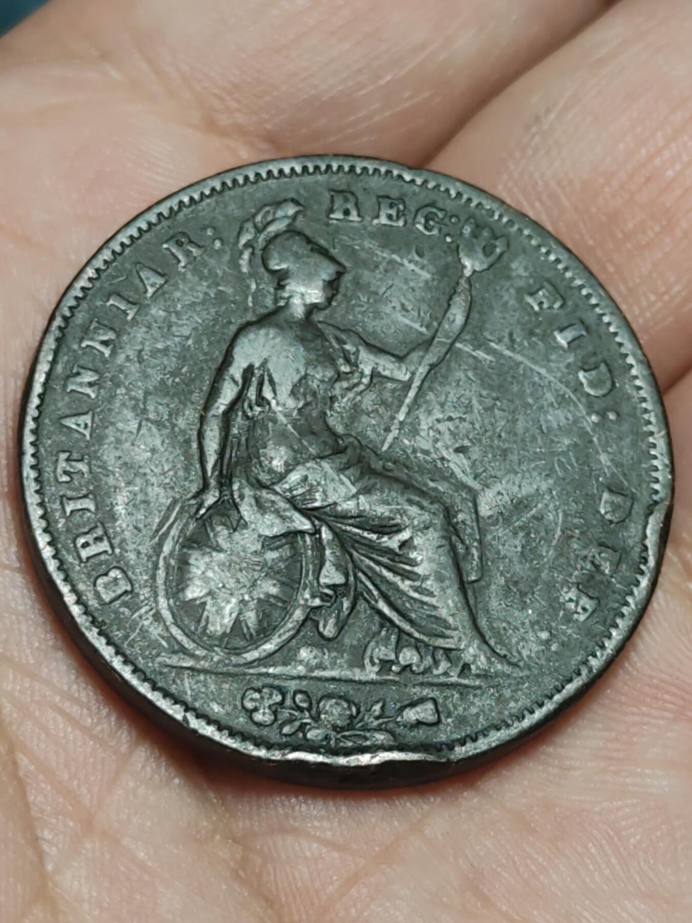 2026年第三十八场(总第二百零七场）外国好品散币场(免佣金) 英国🇬🇧1854年1便士大铜币(维多利亚女王青年头像，Ornamental trident–华丽三叉戟版)