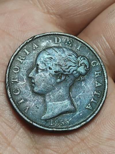 2026年第三十八场(总第二百零七场）外国好品散币场(免佣金) - 英国🇬🇧1855年半便士(维多利亚女王青年头像)