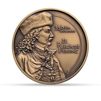 匈牙利2026年民族英雄费伦茨·拉科齐二世诞辰350周年仿古铜币，重37克，边缘刻字 - 匈牙利2026年民族英雄费伦茨·拉科齐二世诞辰350周年仿古铜币，重37克，边缘刻字