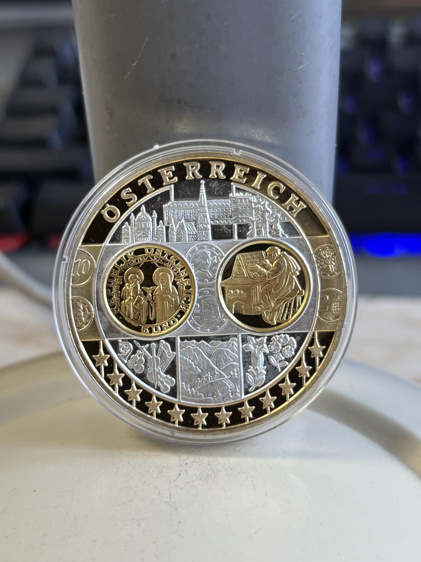 第194期拍卖 奥地利欧元区镀金纯银纪念章，20克，999银