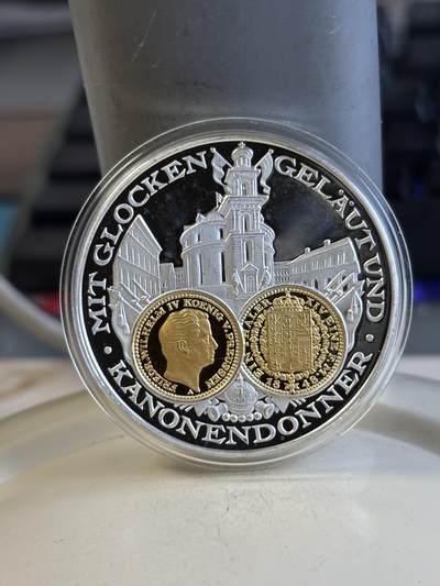 第194期拍卖 - 欧洲币章德国建筑城堡镀金纪念银章，20克，999银镀金