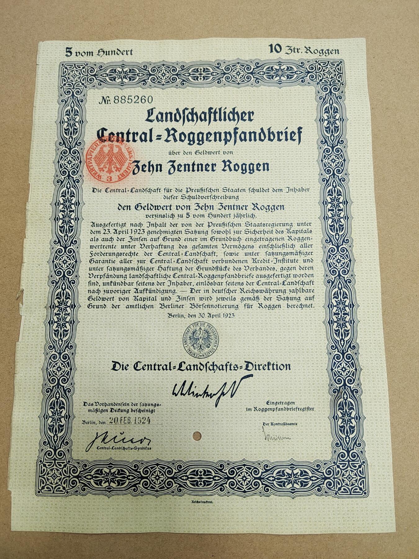 PCAI钱币  28-790 钱币证章邮票小专场 德国早期二战之前的公债或股票