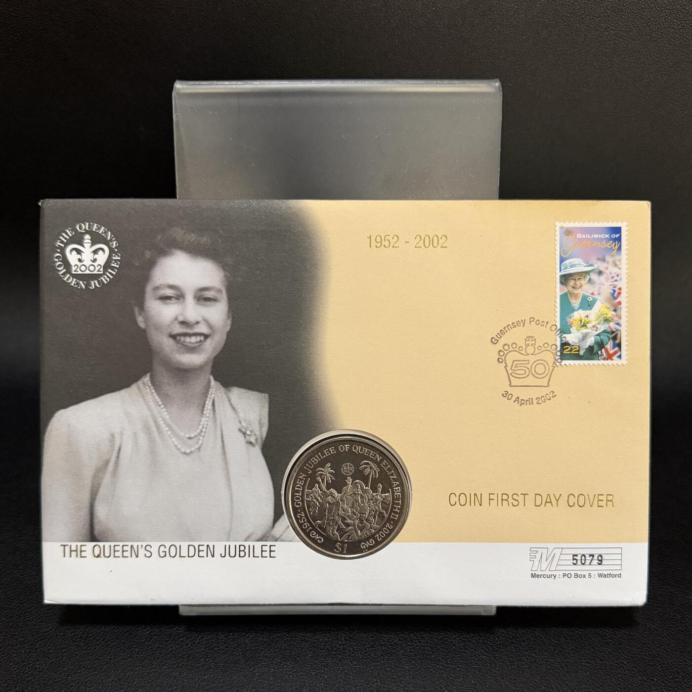 ＜星葵🌻钱币社＞第72期·东奔西走的硬币·3月31日发货 〈邮币封〉维尔京群岛2002年女王登基50周年·狂欢节舞者1元克朗型纪念币