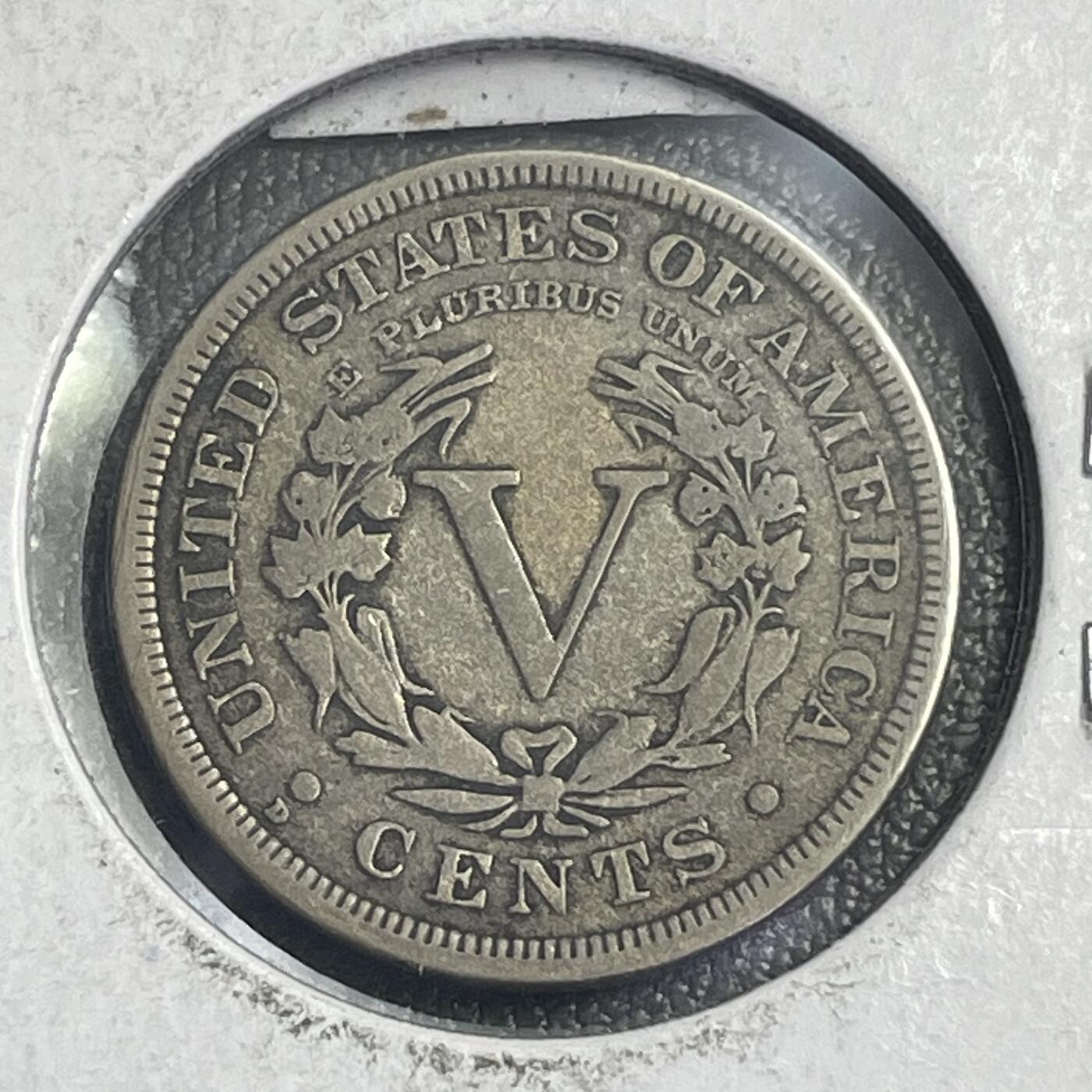 回流0328 美国1912年自由女神头像5美分镍币（Liberty Head Nickel），也常被称为“自由女神镍币”或“V镍币”