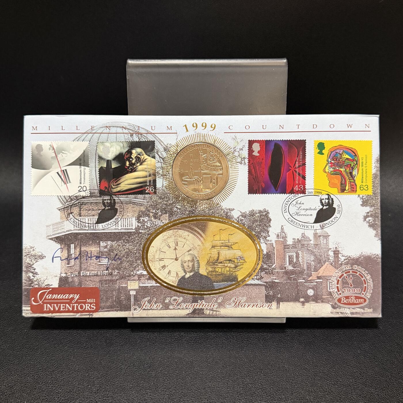 ＜星葵🌻钱币社＞第72期·东奔西走的硬币·3月31日发货 〈邮币封·签名版〉直布罗陀1999年千禧年5镑克朗型纪念币