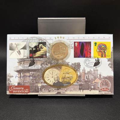 ＜星葵🌻钱币社＞第72期·东奔西走的硬币·3月31日发货 - 〈邮币封·签名版〉直布罗陀1999年千禧年5镑克朗型纪念币