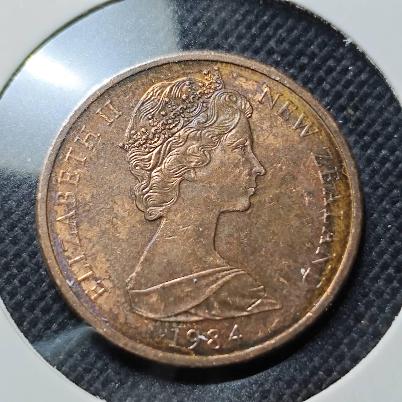 KK钱币收藏小铺  第410期 2月预留时间 周末发货  1984新西兰2分 浅雕版 加拿大代铸