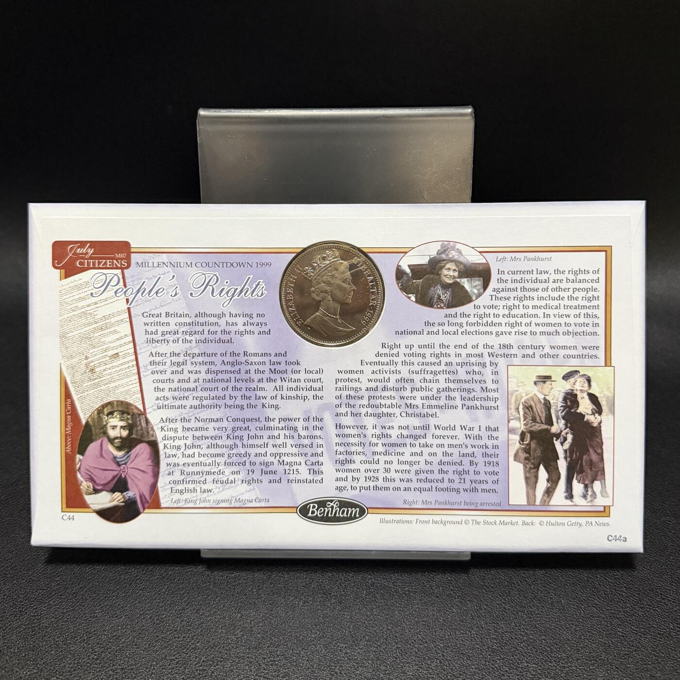 ＜星葵🌻钱币社＞第72期·东奔西走的硬币·3月31日发货 〈邮币封〉直布罗陀1999年英国国王和王后·约翰1克朗纪念币