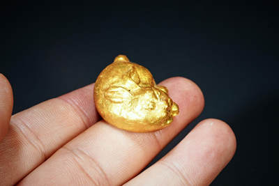 上海都达杂项专场102【全场包邮】  紫砂描金迷你兔茶宠摆件94-61