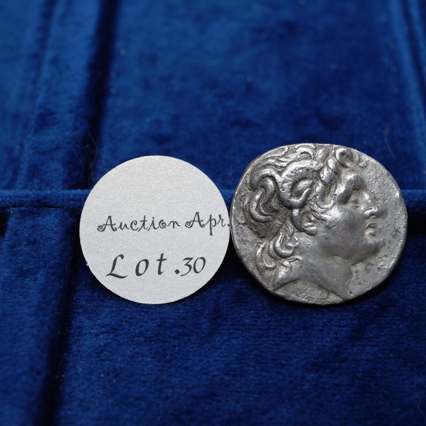 琋语集藏2026年04月欧洲古典打制币拍卖 古希腊色雷斯王国-亚历山大大帝公羊角4德银币