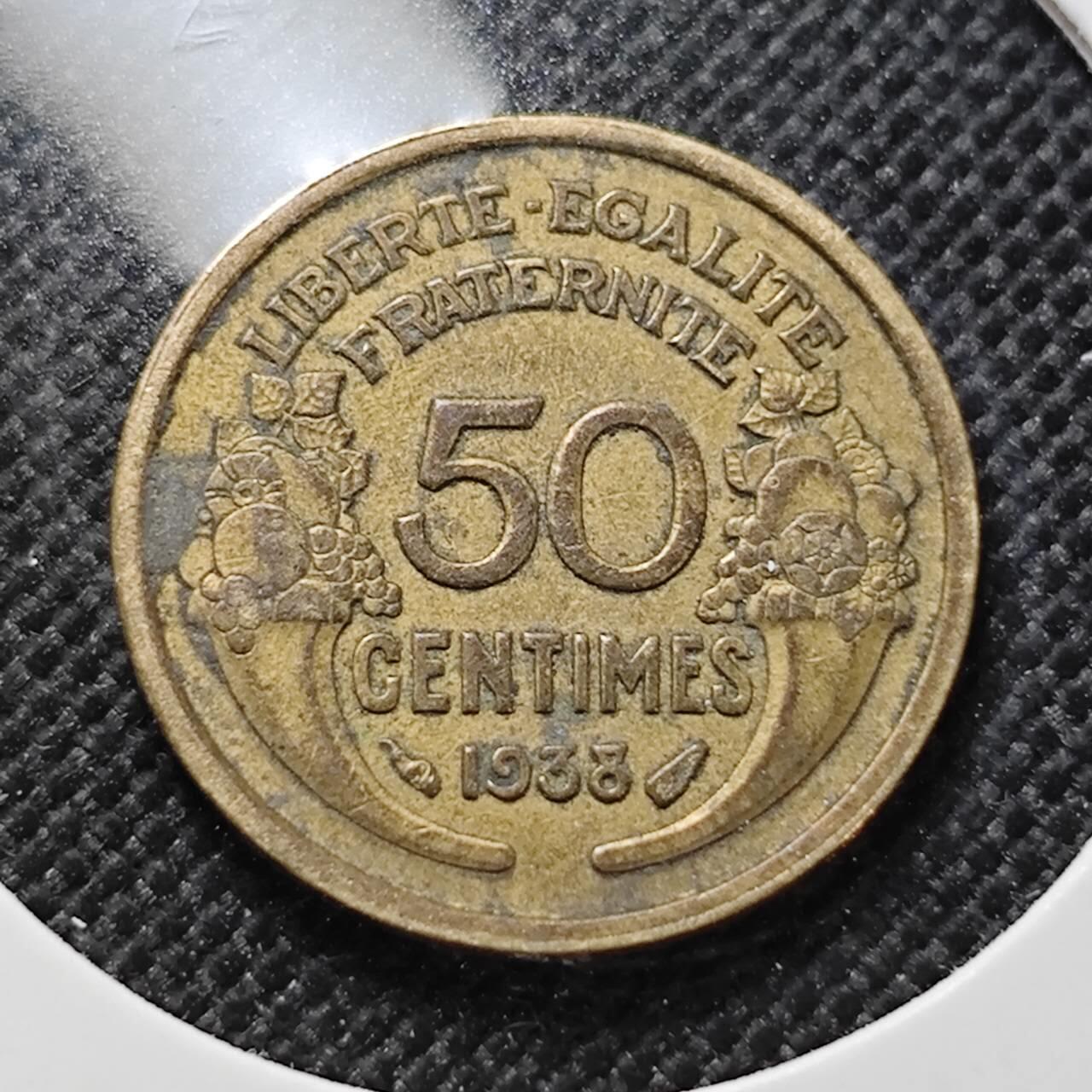 KK钱币收藏小铺  第410期 2月预留时间 周末发货  法国50分铜币