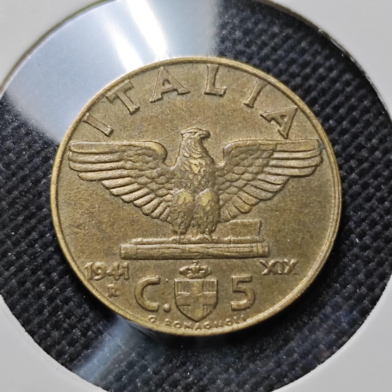 KK钱币收藏小铺  第410期 2月预留时间 周末发货  意大利5分