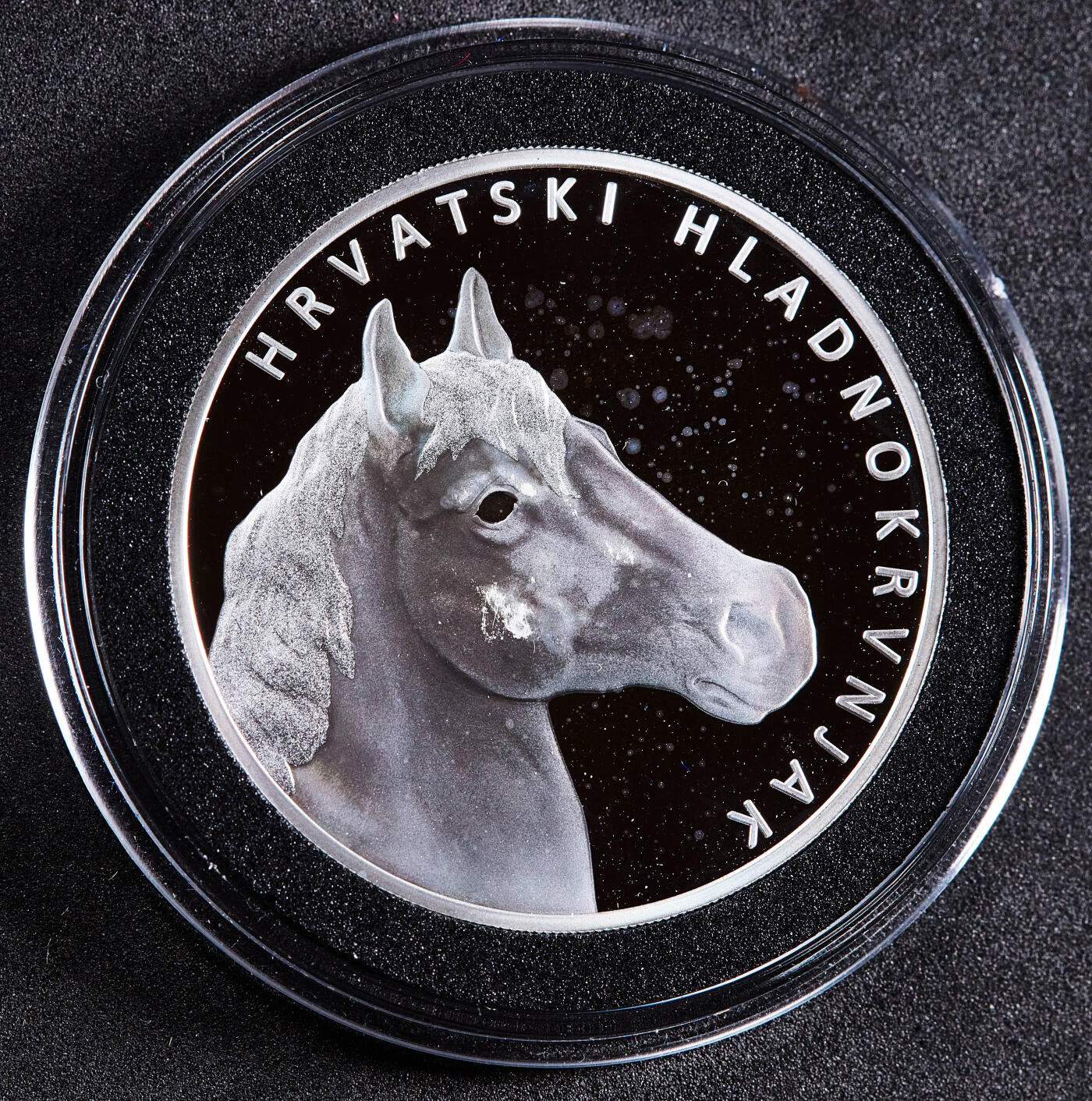 【俄甄集藏】2026年(050)04-01星期三 晚 19:30 全场包邮 克罗地亚2025年本土物种系列-寒地马4欧元精制大银币，原盒证，重31.103克，999银，发行量1500枚，少见