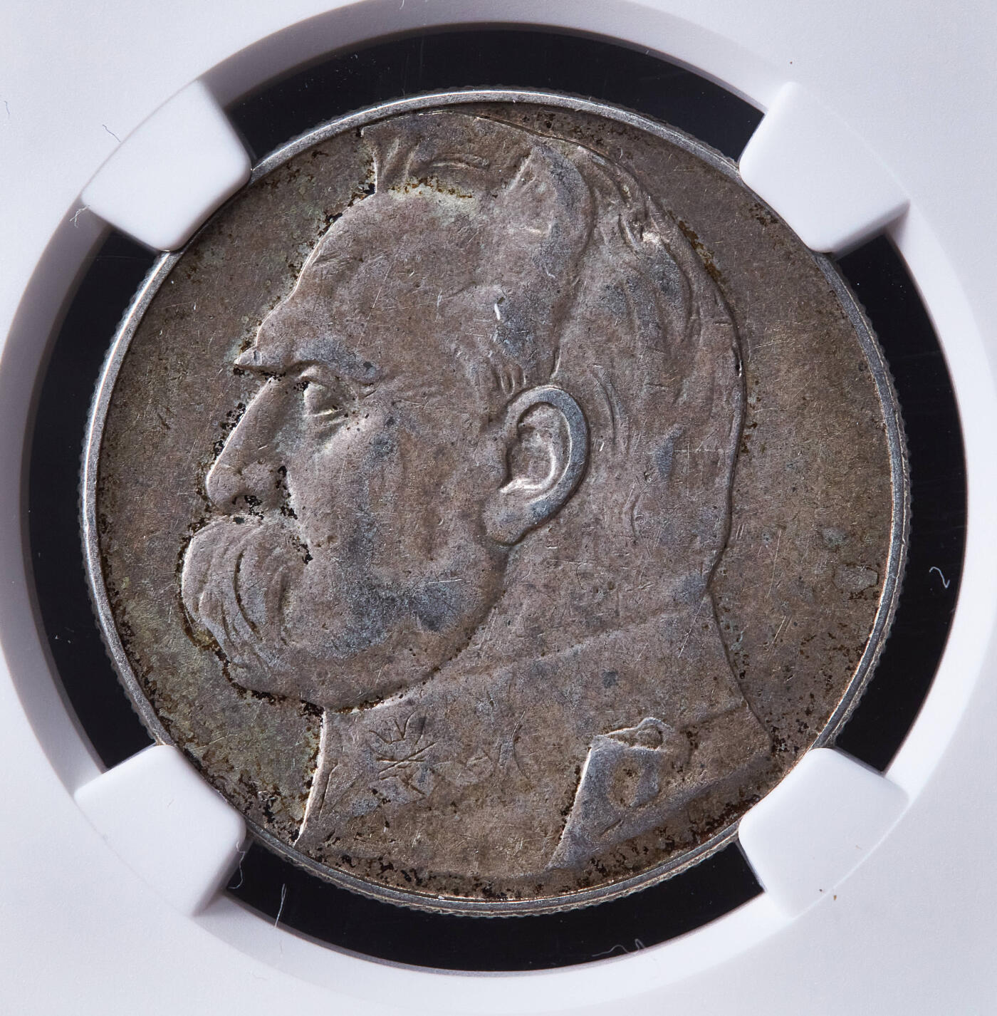 【俄甄集藏】2026年(050)04-01星期三 晚 19:30 全场包邮 波兰1935年毕苏斯基10兹罗提银币，NGC XF45，黄油彩包浆，原味状态