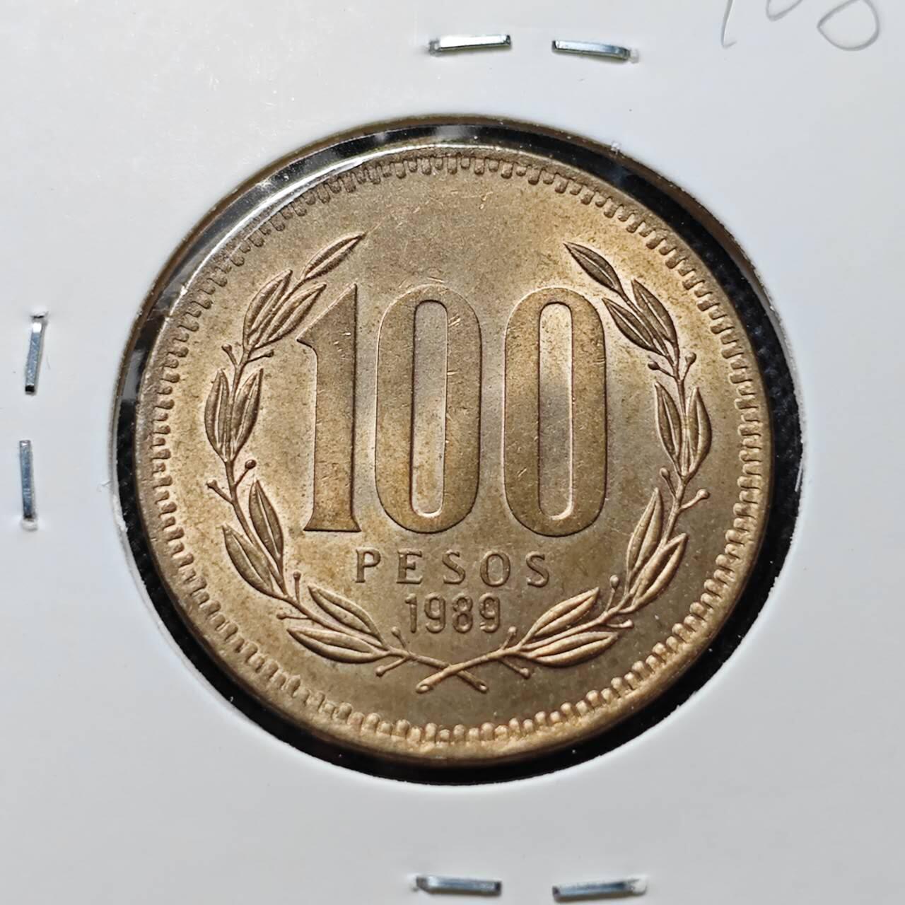 KK钱币收藏小铺  第410期 2月预留时间 周末发货  智利100比索 好品