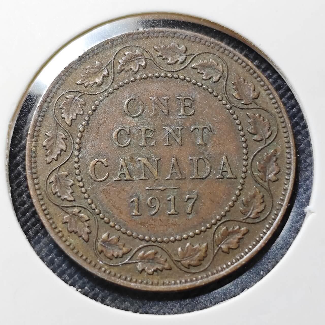 KK钱币收藏小铺  第410期 2月预留时间 周末发货  1917加拿大1分铜币