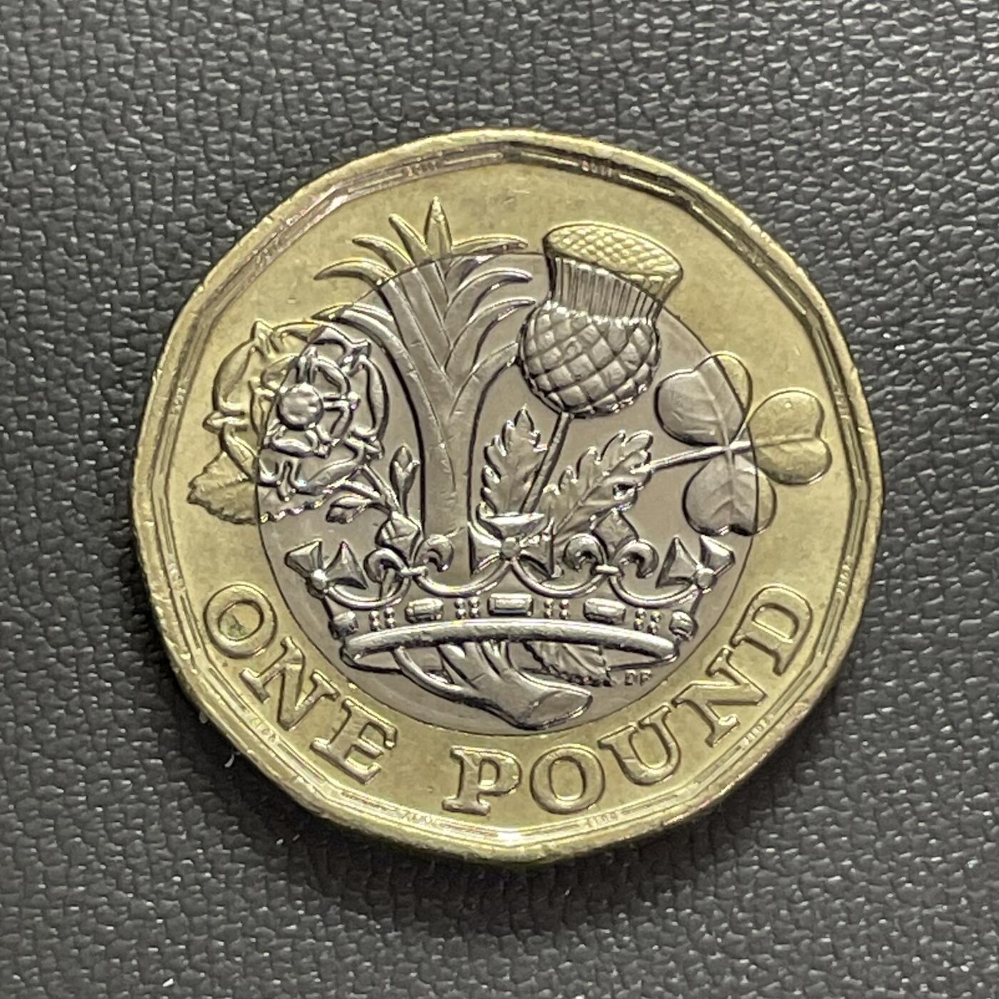 回流0328 全新 英国2017年新版1英镑双金属硬币