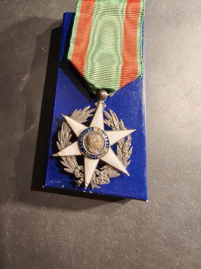 老王徽章第190期 - 法国骑士级农业功绩勋章    带硬纸盒    银质珐琅     野猪头银标     20g 