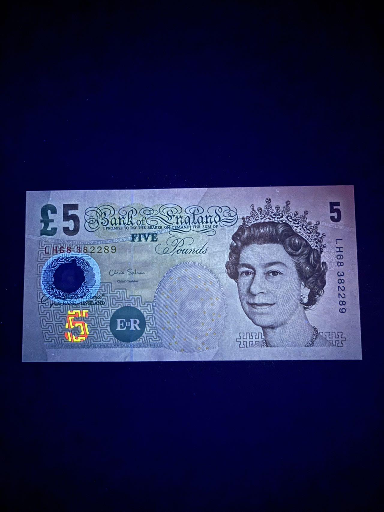 第16期 英国 E序5镑 全新unc 无47