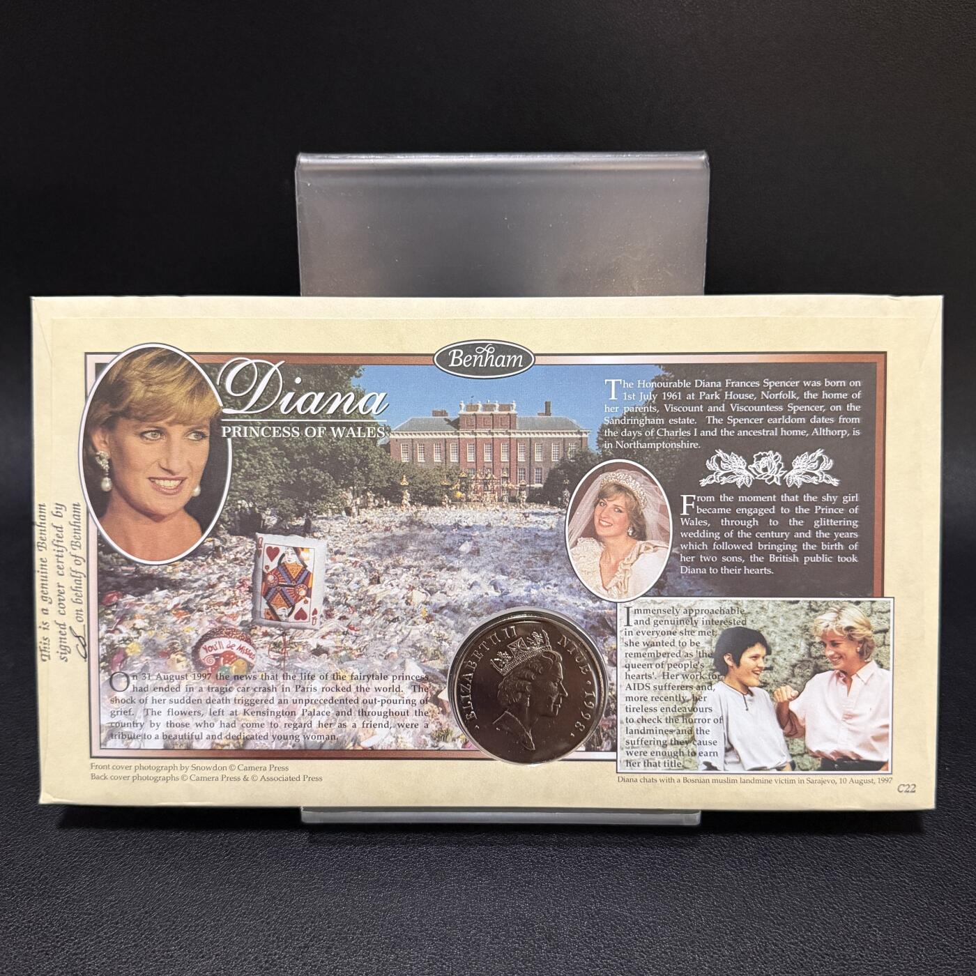 ＜星葵🌻钱币社＞第72期·东奔西走的硬币·3月31日发货 〈邮币封·签名版〉纽埃1998年人民的王妃·戴安娜1元克朗型纪念币