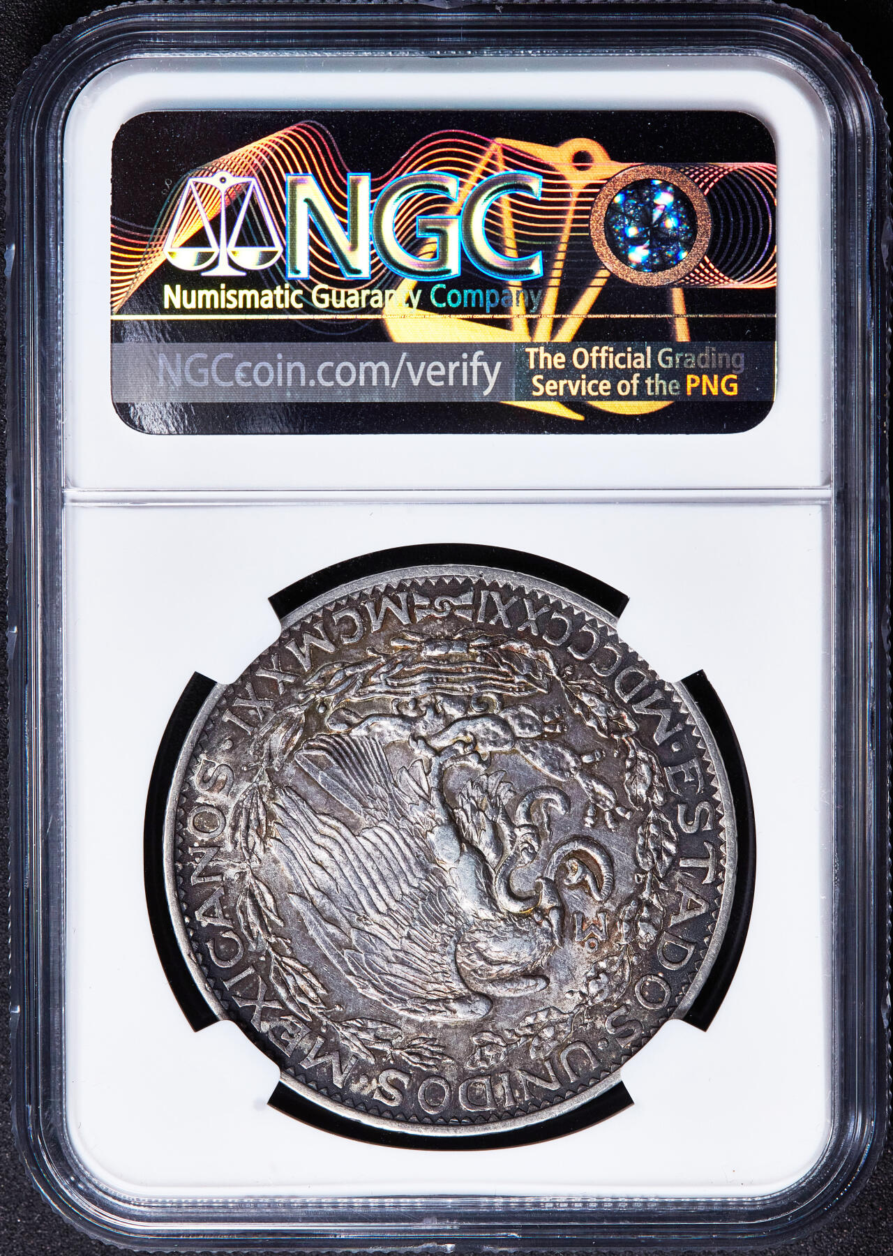 【俄甄集藏】2026年(050)04-01星期三 晚 19:30 全场包邮 墨西哥1921年Mo版纪念独立百年2比索大银币，NGC AUD，原味酱彩老包浆，经典品种