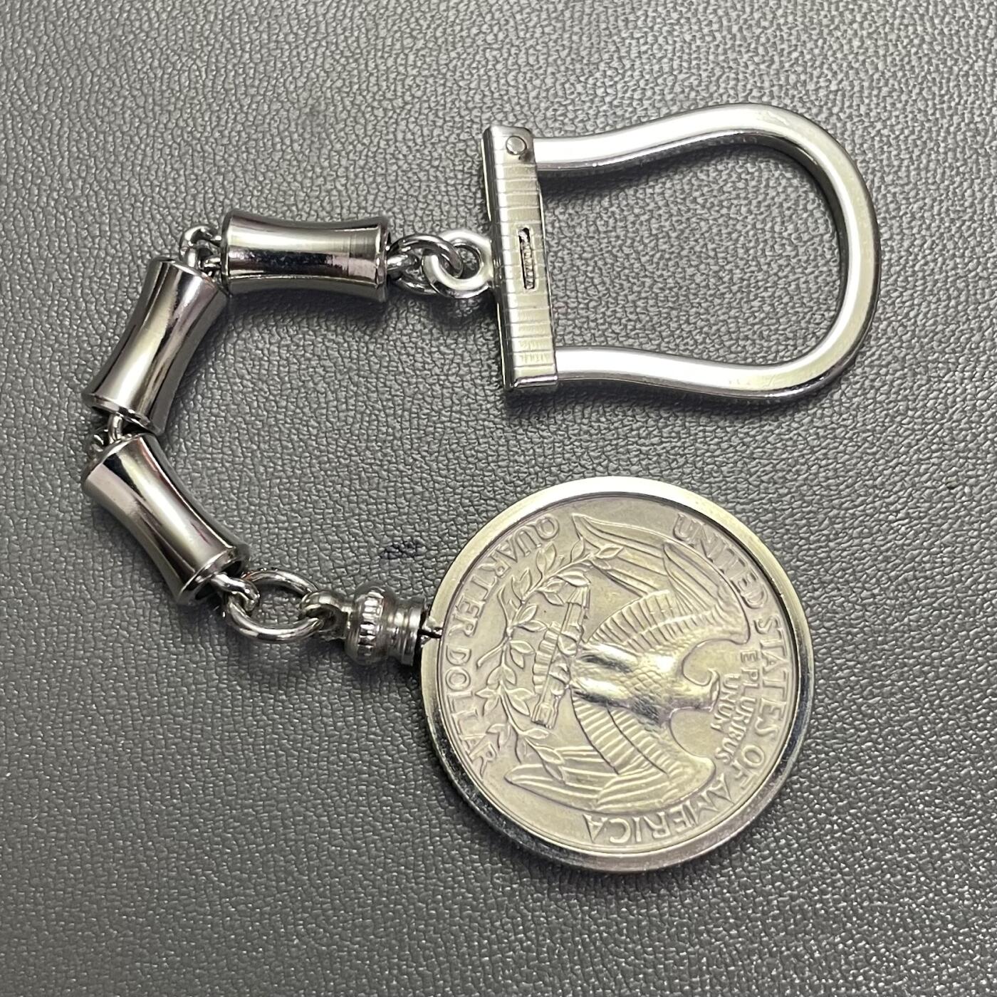 回流0328 内嵌美国1981年25美分的钥匙链 可拆卸 无损硬币