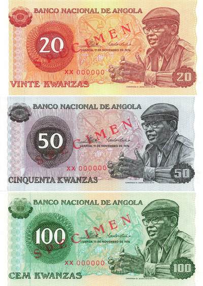 小福收藏拍卖第203期 裸钞场 本期有多张豹子号靓号 仅发行1000枚亚克力砖封蒙古20000图格里克帝国800周年纪念钞 瑞士200法郎 百慕大样钞洋葱冠全套 巴林首版大全套 卡塔尔四张套 越南 保加利亚 马其顿等多国精美纸币 - 安哥拉 1976年 20 50 100宽扎 样钞 少见 1组3张 unc