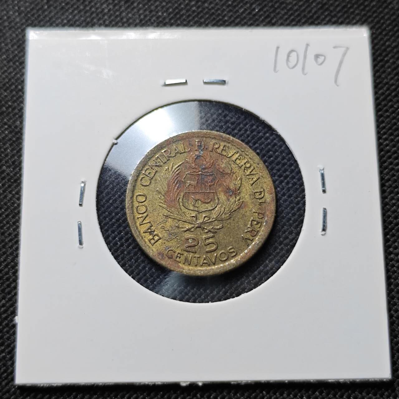 KK钱币收藏小铺  第410期 2月预留时间 周末发货  秘鲁25分纪念币