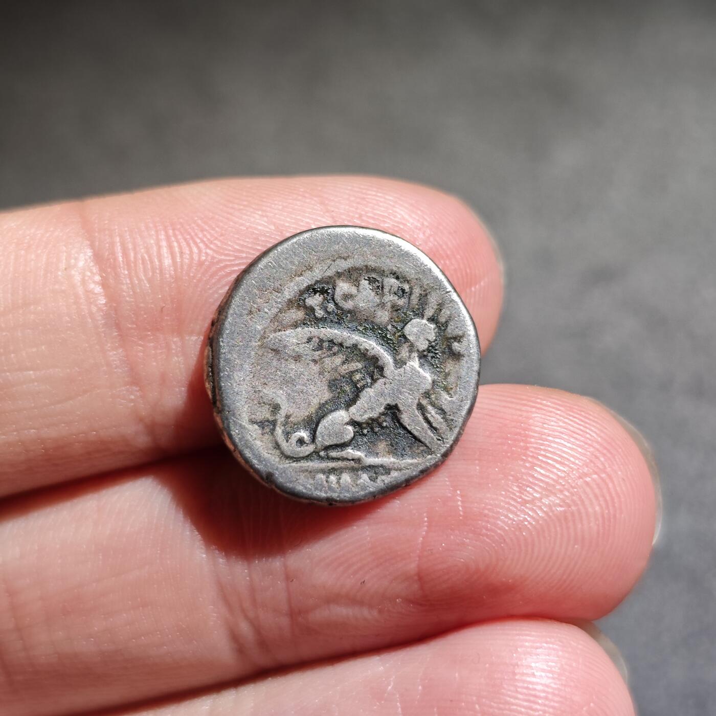 大象古币古希腊古罗马钱币专场首次拍卖1 古罗马共和时期神谕者西比尔与狮身人面像斯芬克斯1狄纳里银币