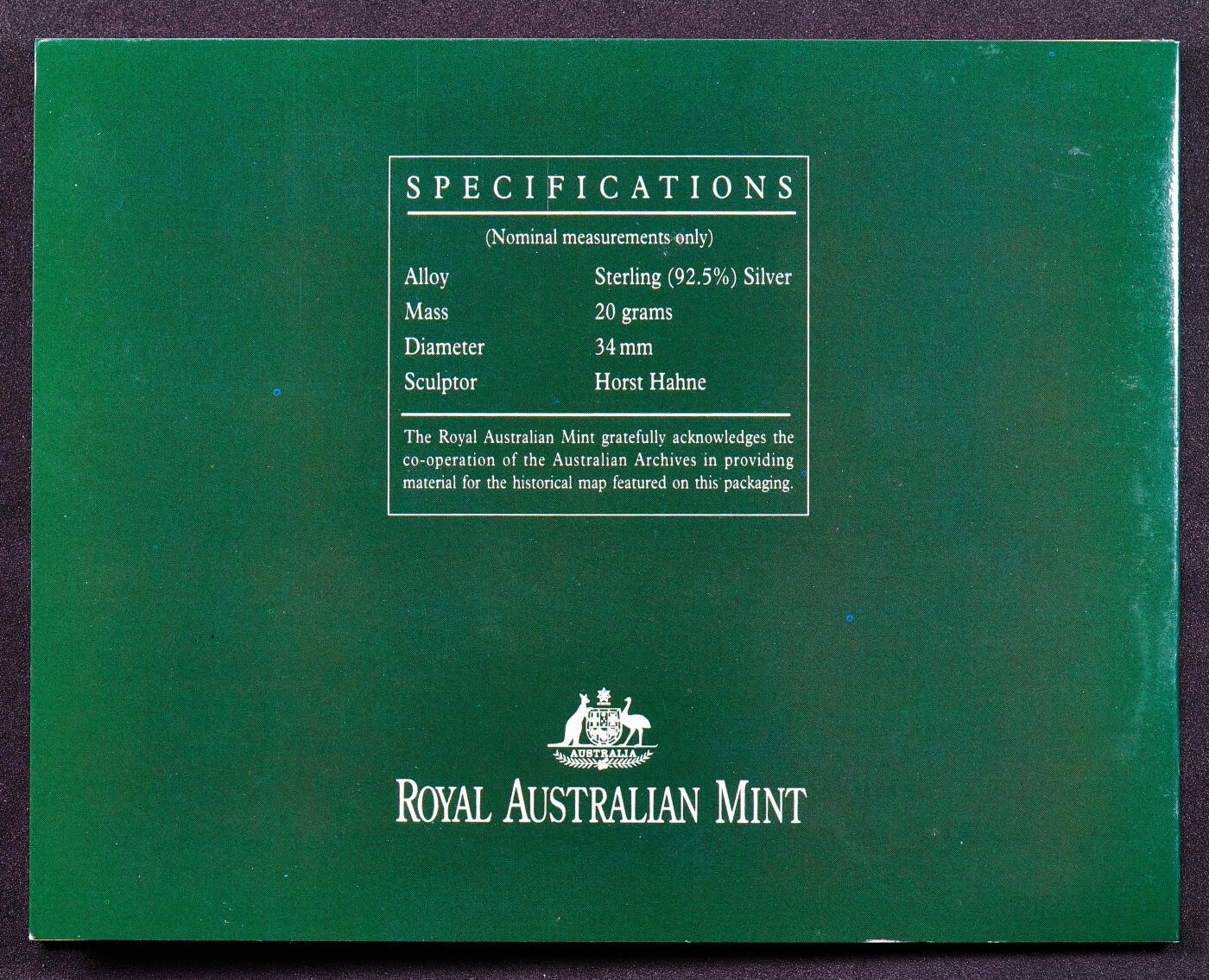 【俄甄集藏】2026年(050)04-01星期三 晚 19:30 全场包邮 澳大利亚1993年行政区系列-首都领地10元册装银币，带证，重20克，925银，发行量19288枚