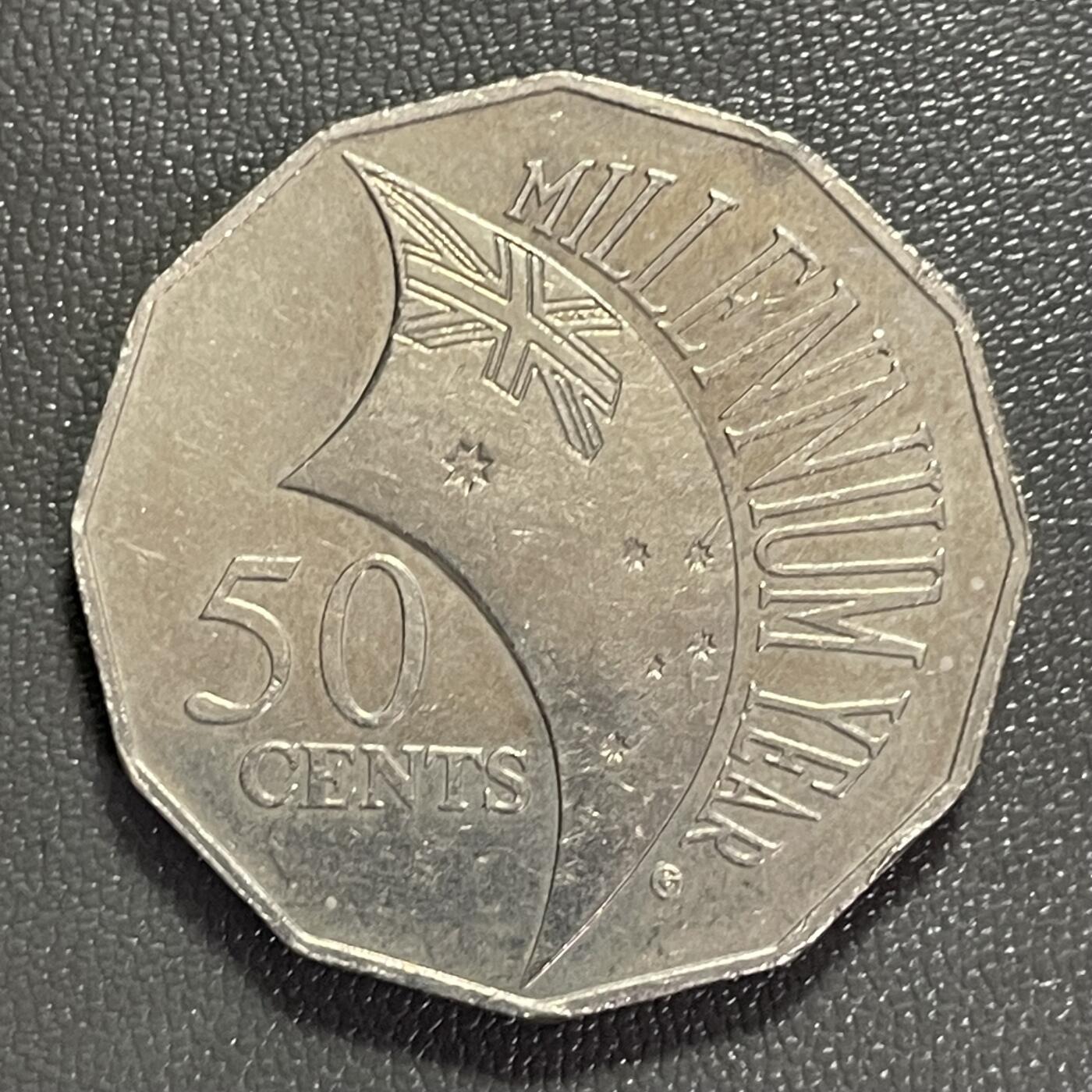 回流0328 澳大利亚2000年千禧年50分纪念币