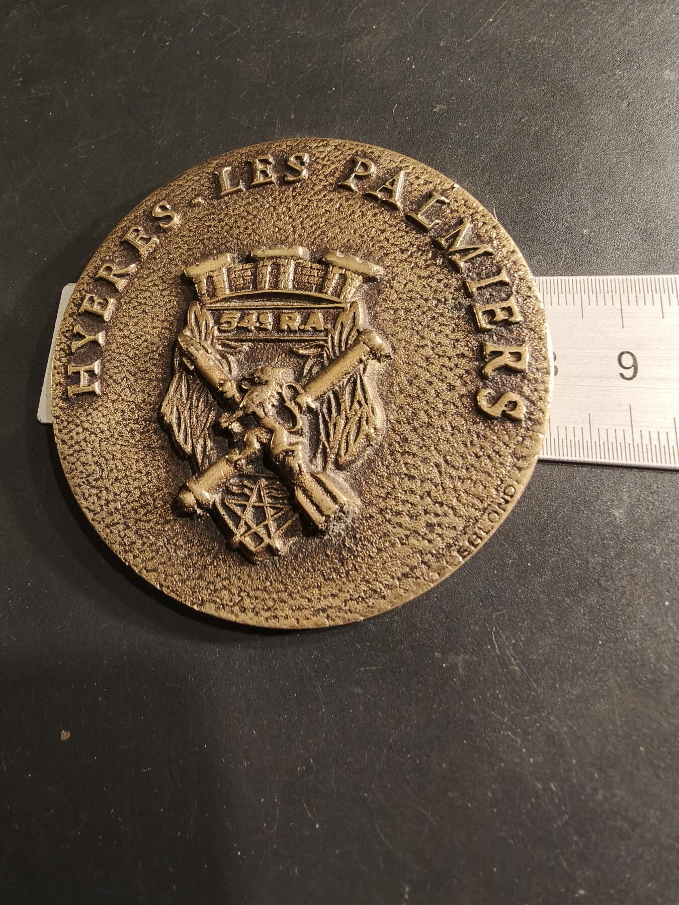 老王徽章第190期 法国陆军第54炮兵团纪念章     直径80mm    重量173.9g