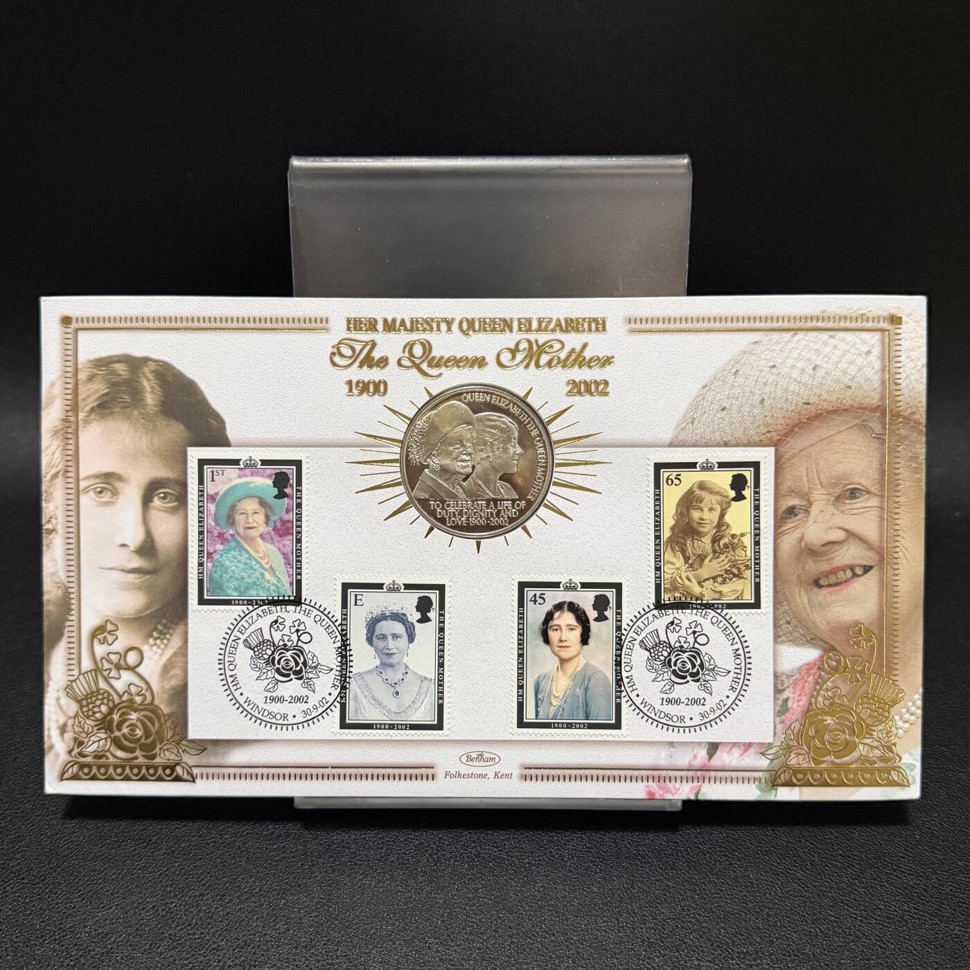 ＜星葵🌻钱币社＞第72期·东奔西走的硬币·3月31日发货 〈邮币封〉圣赫勒拿2002年王太后50便士克朗型纪念币