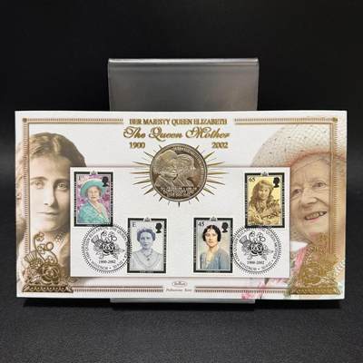 ＜星葵🌻钱币社＞第72期·东奔西走的硬币·3月31日发货 - 〈邮币封〉圣赫勒拿2002年王太后50便士克朗型纪念币